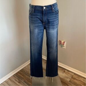 Black Orchid Classic Blue Jeans Bardot Straight Fray